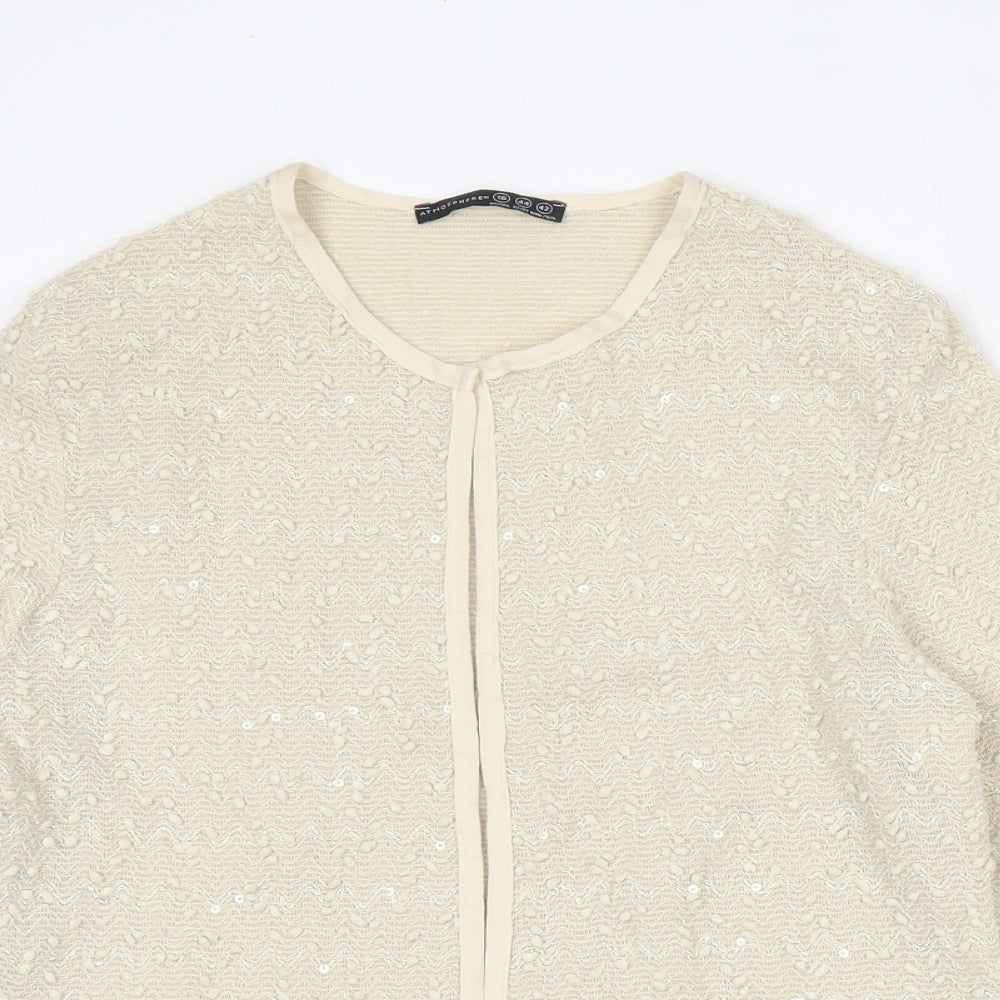Atmosphere Womens Beige Round Neck  Acrylic Cardigan Jumper Size 16