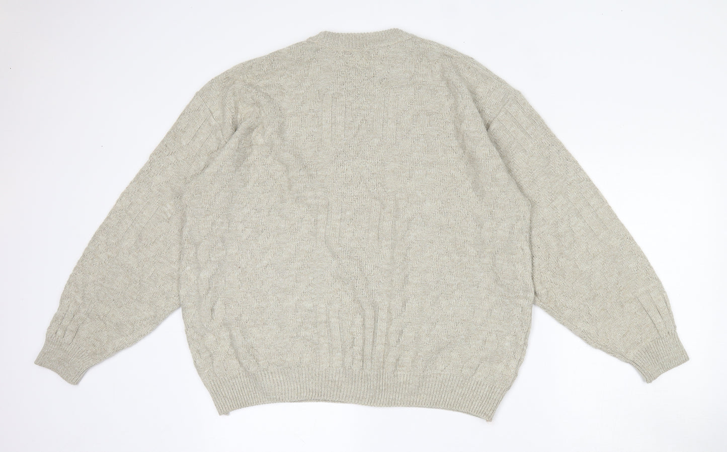 Marks and Spencer Mens Beige Round Neck  Acrylic Pullover Jumper Size XL