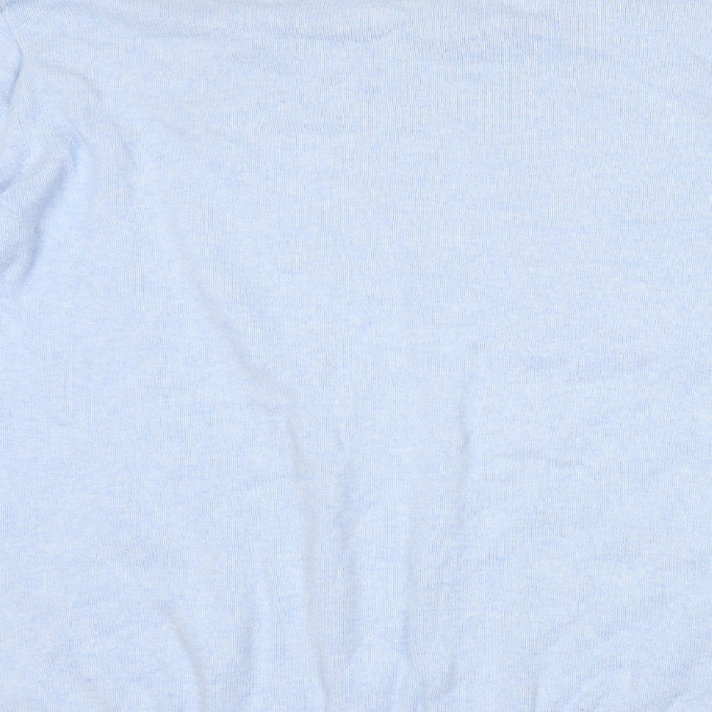 Marks and Spencer Mens Blue V-Neck  Cotton Pullover Jumper Size XL