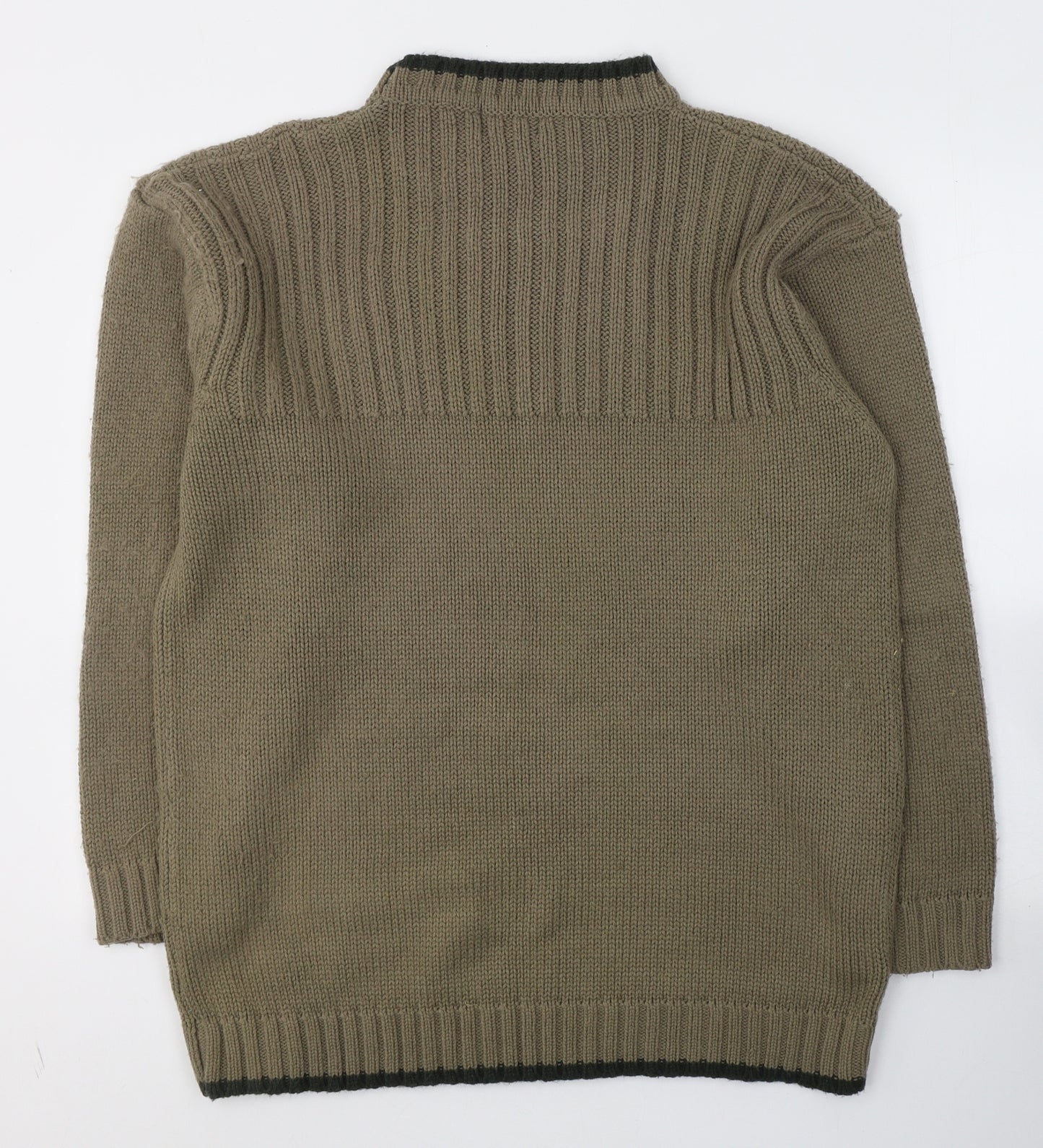 Cedar Wood State Mens Green Round Neck  Acrylic Pullover Jumper Size L