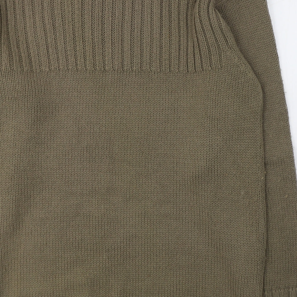 Cedar Wood State Mens Green Round Neck  Acrylic Pullover Jumper Size L