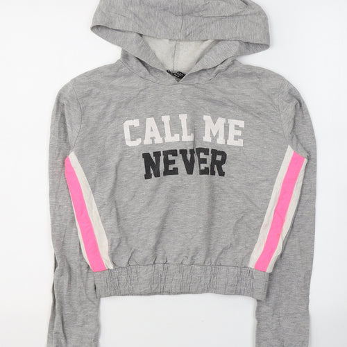 Selected Womens Grey  Cotton Pullover Hoodie Size 6  Pullover - Call me never