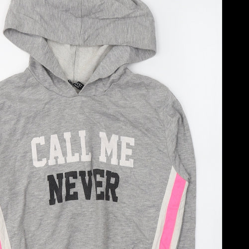 Selected Womens Grey  Cotton Pullover Hoodie Size 6  Pullover - Call me never