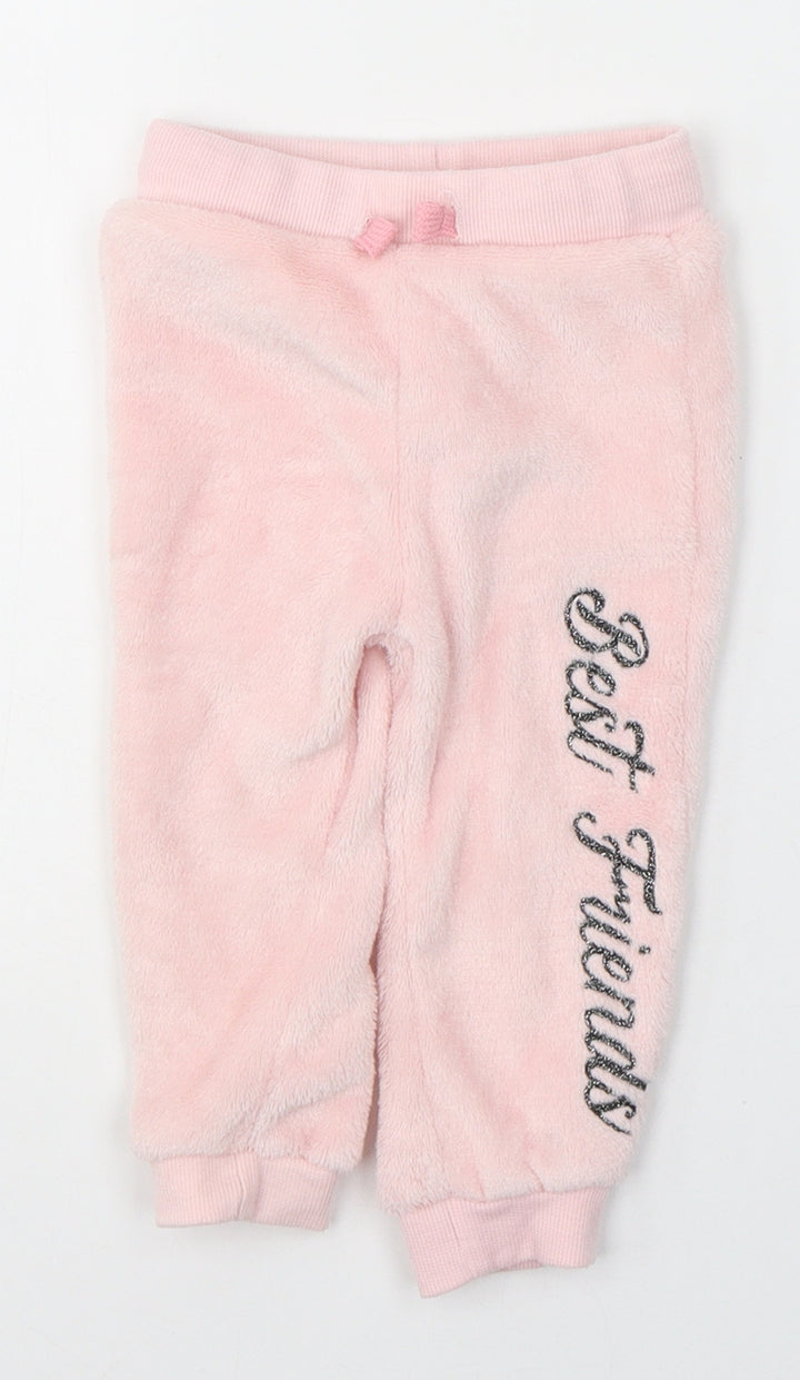 Disney Baby Girls Pink Polyester Sweatpants Trousers Size 9-12 Months Tie - Best Friends