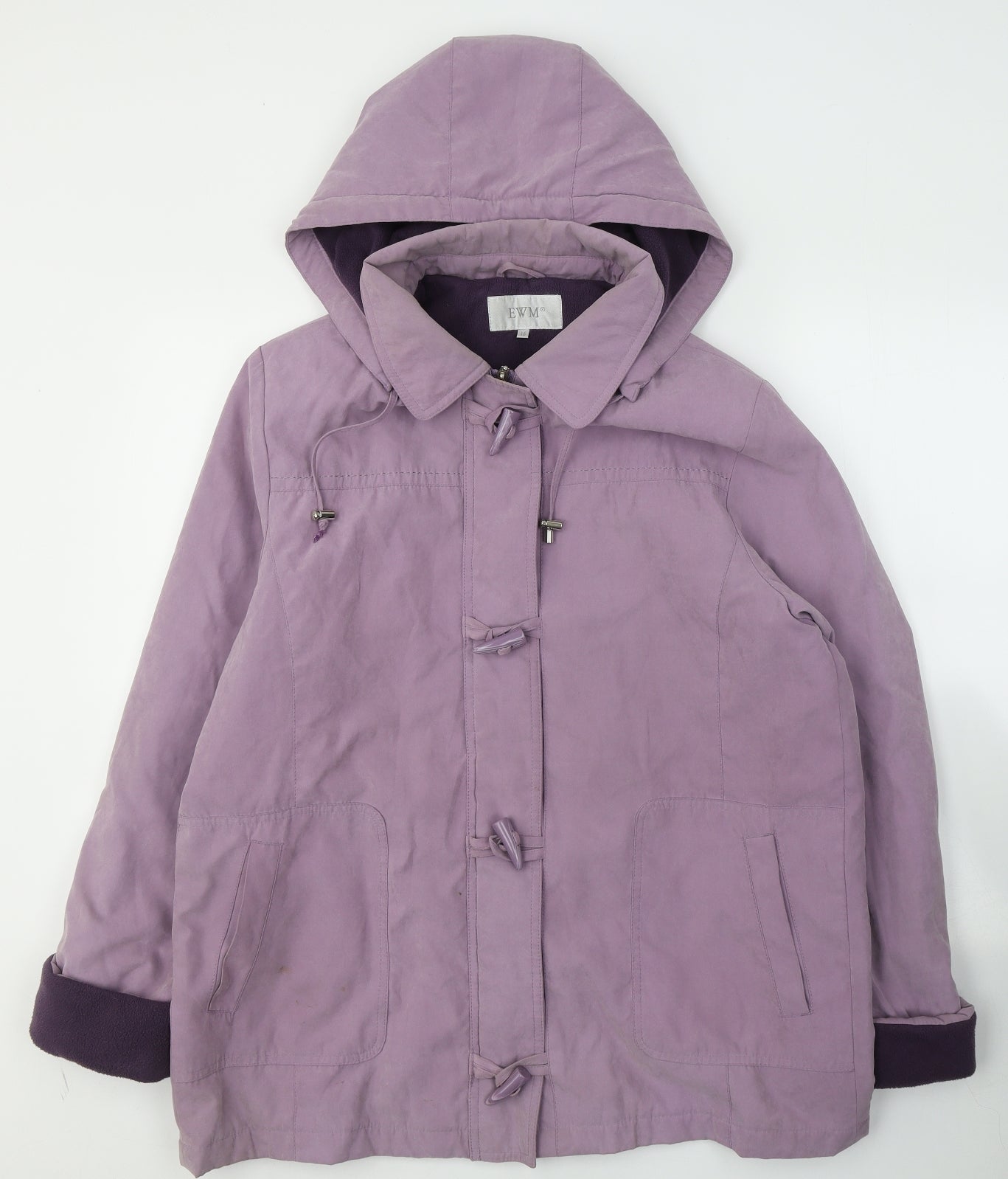 EWM Womens Purple   Overcoat Coat Size 16  Zip