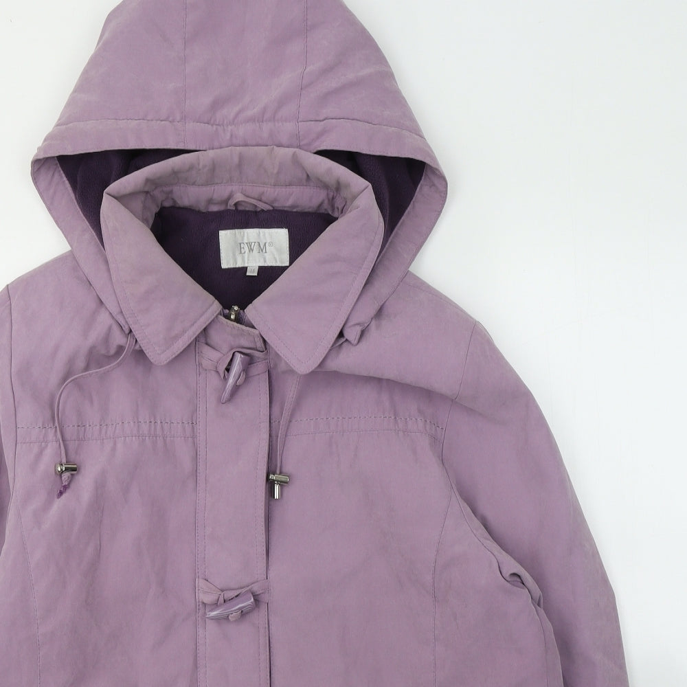 EWM Womens Purple   Overcoat Coat Size 16  Zip
