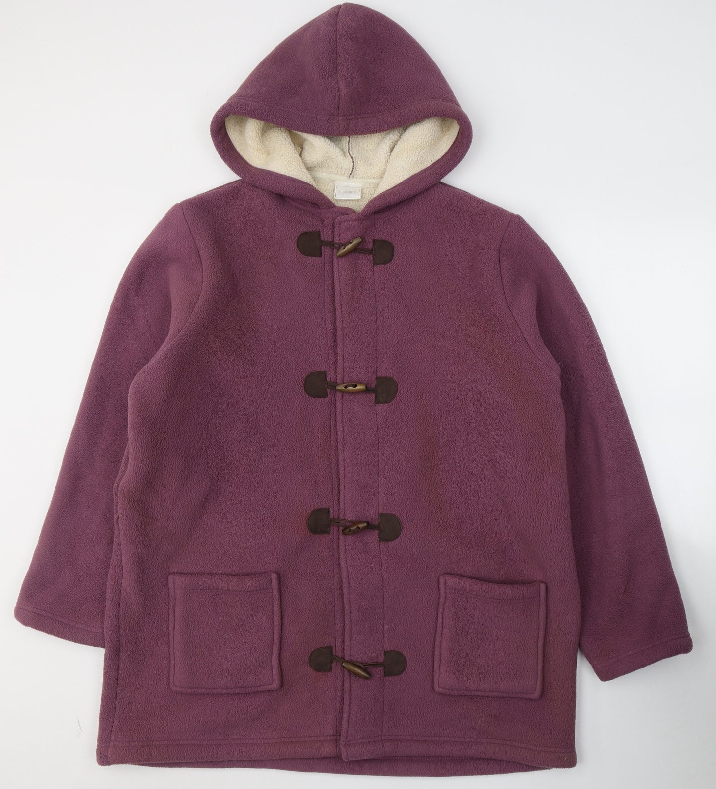 Classics Womens Purple   Overcoat Coat Size 16  Buckle