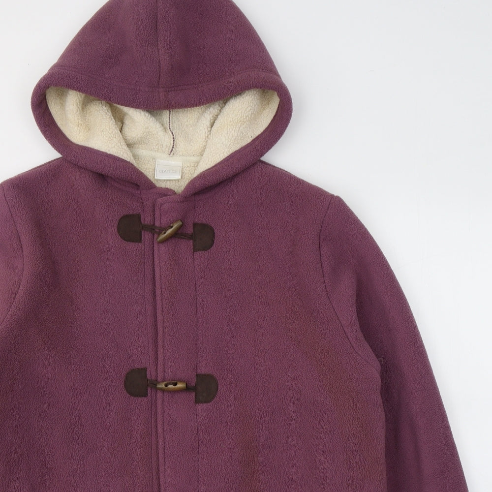 Classics Womens Purple   Overcoat Coat Size 16  Buckle