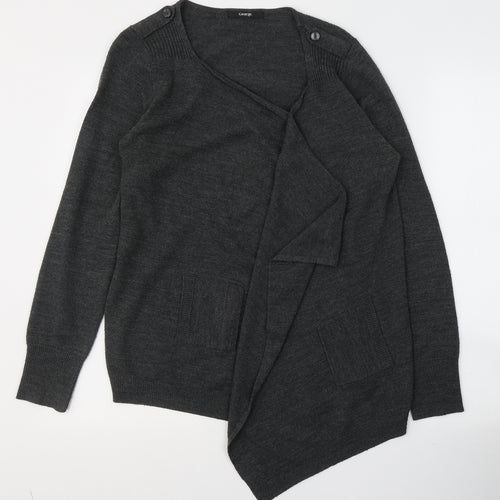 George Womens Grey V-Neck  Acrylic Pullover Jumper Size 12