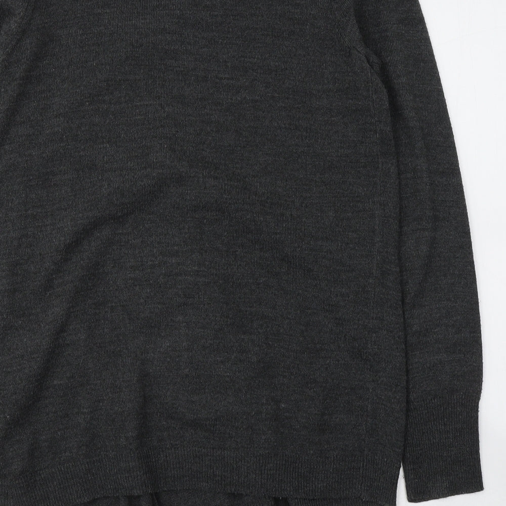 George Womens Grey V-Neck  Acrylic Pullover Jumper Size 12