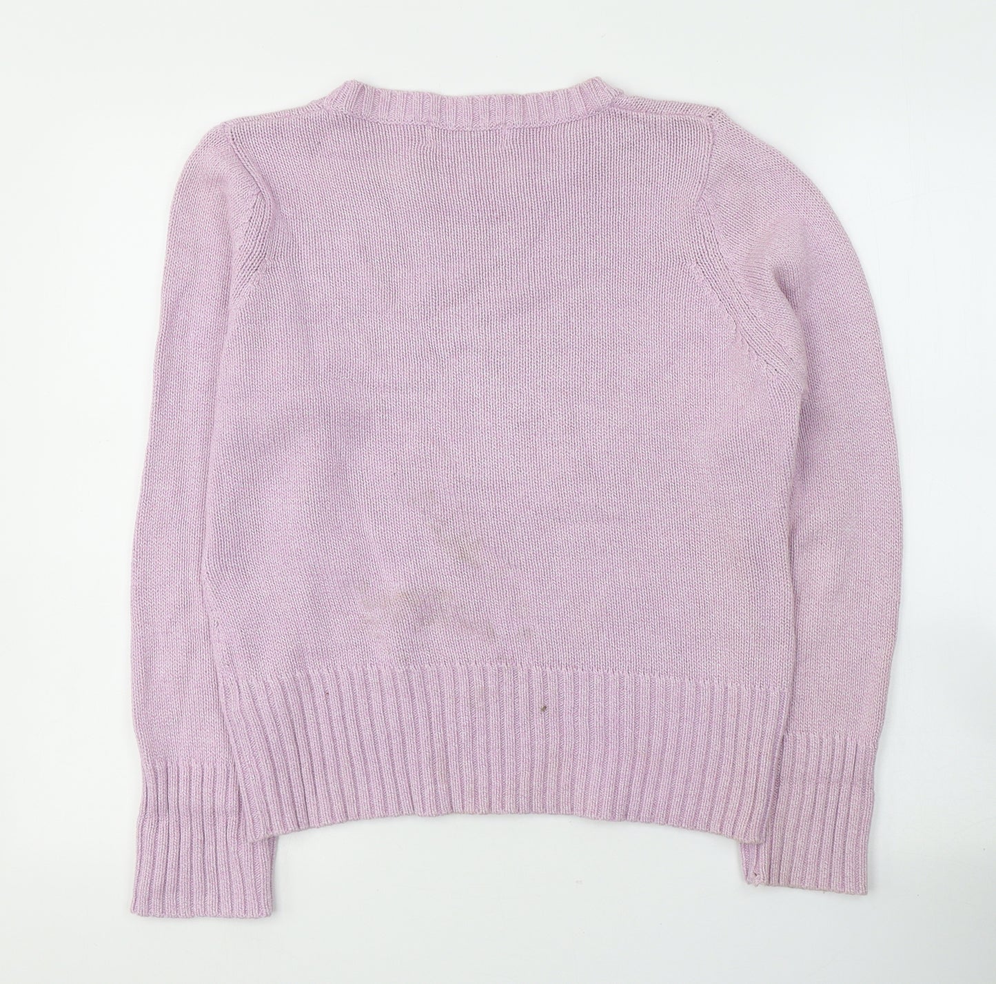EWM Womens Pink Round Neck  Cotton Pullover Jumper Size 10