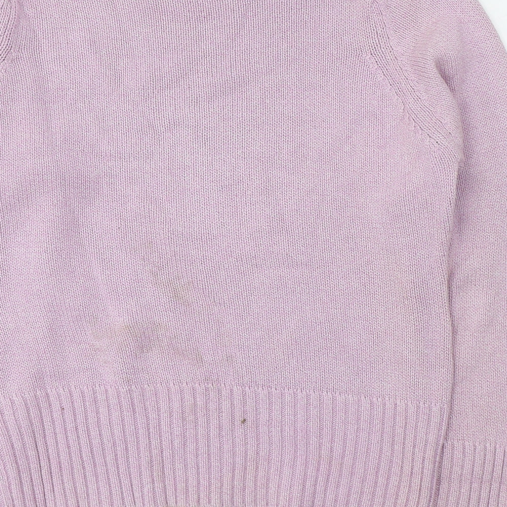 EWM Womens Pink Round Neck  Cotton Pullover Jumper Size 10