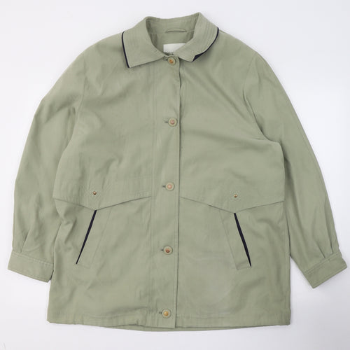 Holmewood Womens Green   Trench Coat Coat Size 14  Button