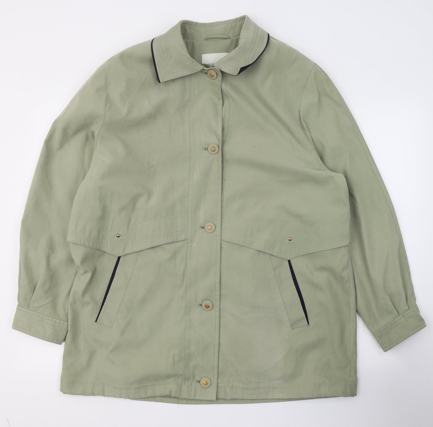Holmewood Womens Green   Trench Coat Coat Size 14  Button