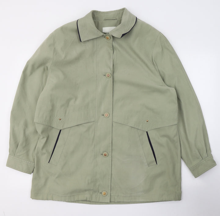 Holmewood Womens Green   Trench Coat Coat Size 14  Button