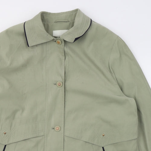 Holmewood Womens Green   Trench Coat Coat Size 14  Button