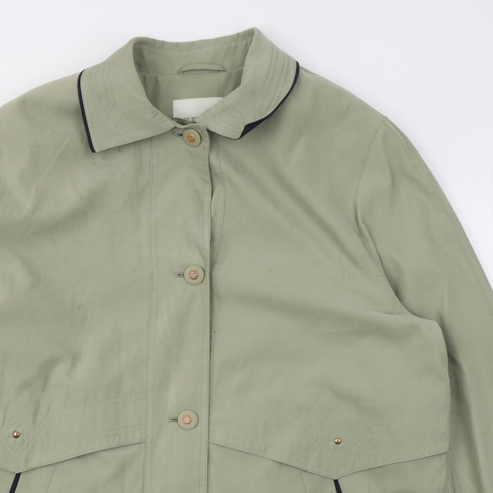 Holmewood Womens Green   Trench Coat Coat Size 14  Button