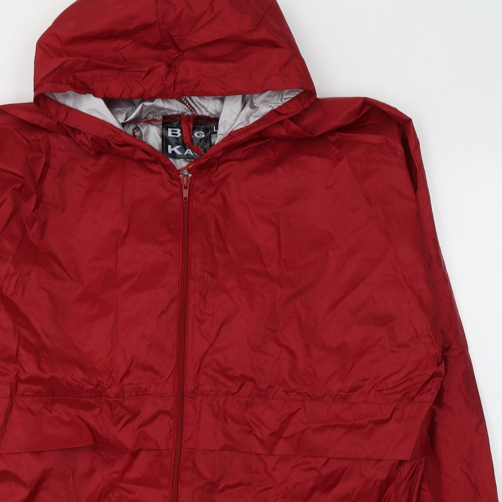 Bag The Kag Mens Red   Rain Coat Jacket Size L  Zip
