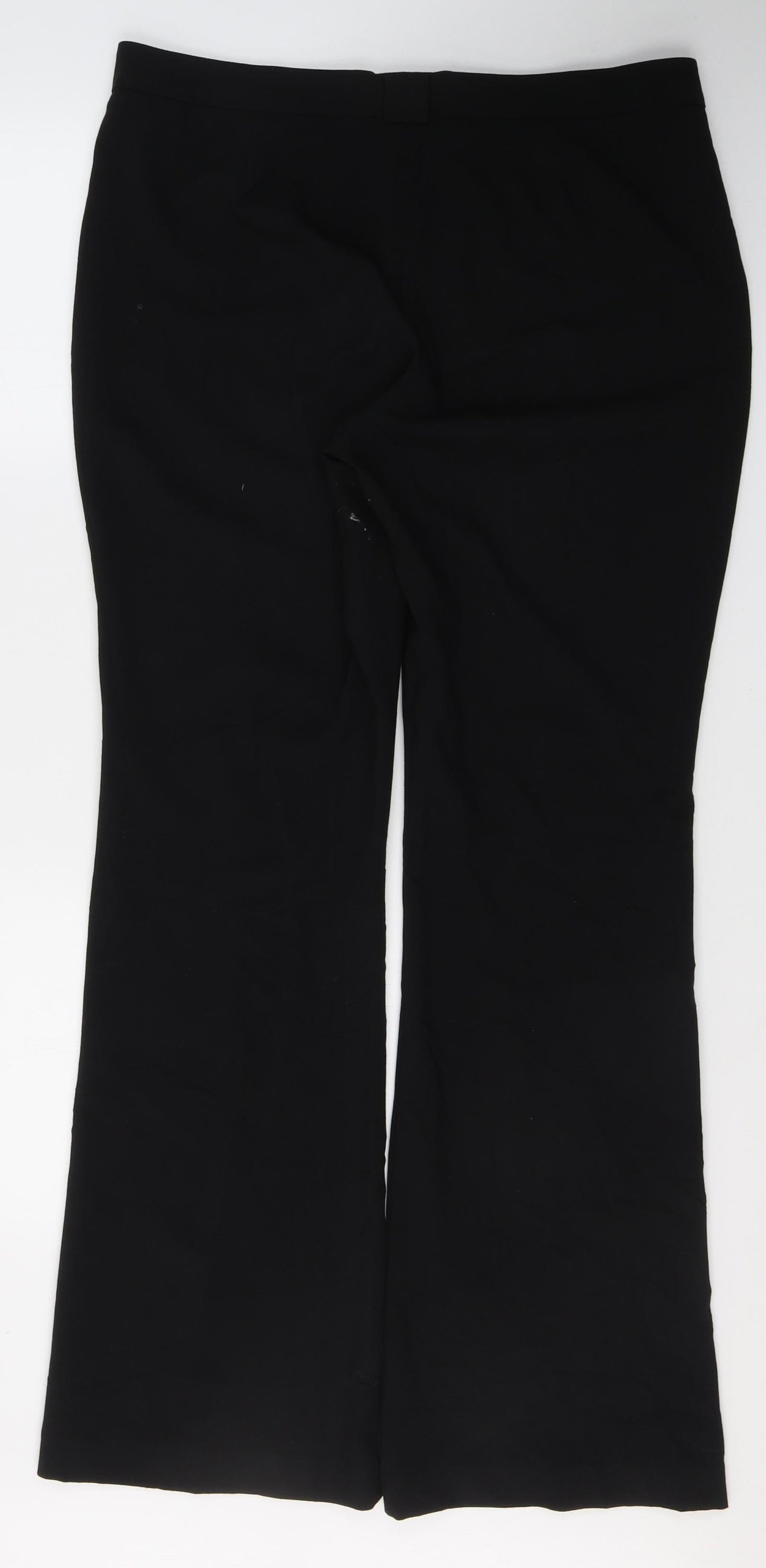 Marks and Spencer Womens Black  Polyester Trousers  Size 14 L32 in Regular Button