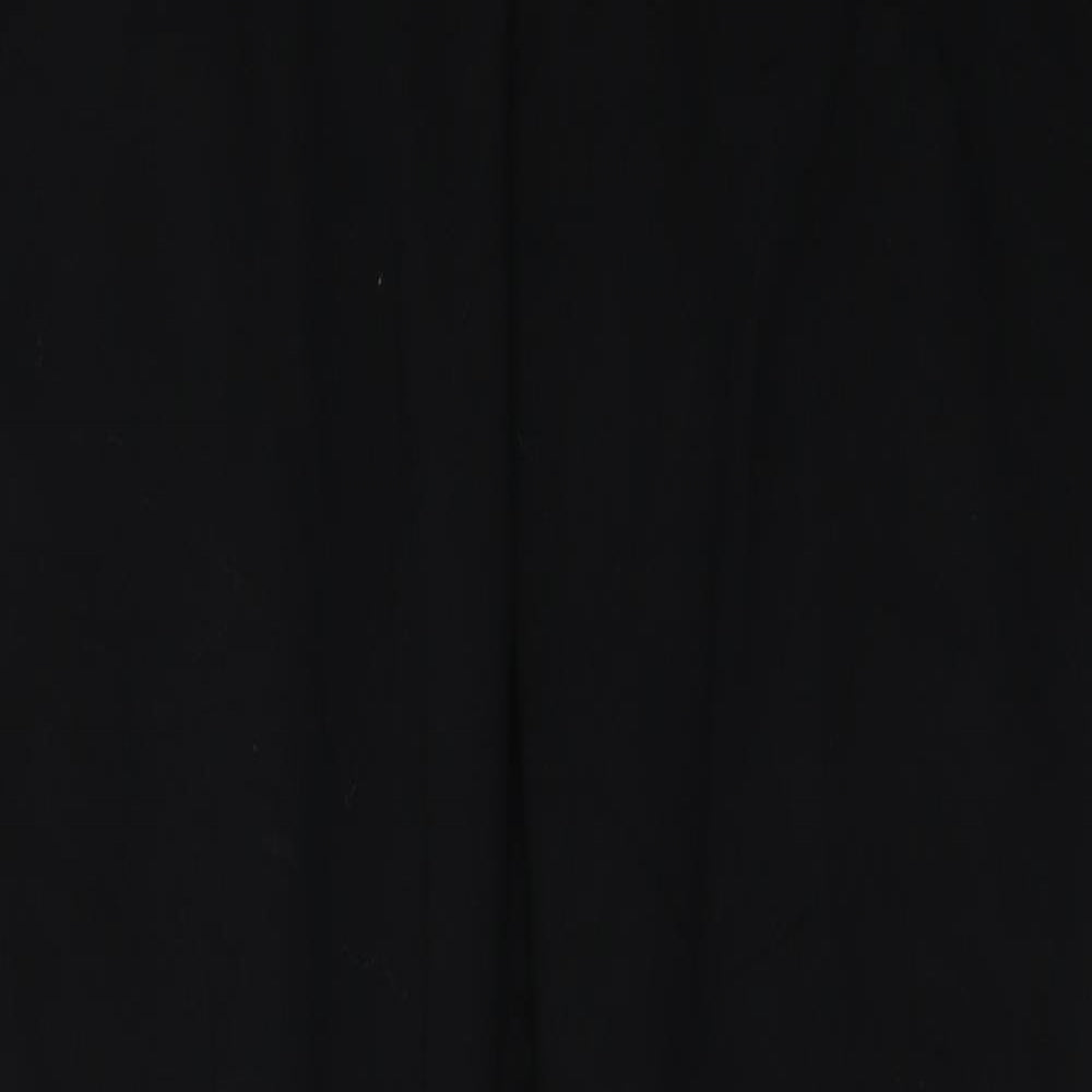 Marks and Spencer Womens Black  Polyester Trousers  Size 14 L32 in Regular Button