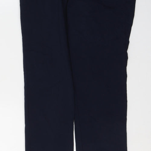 Mango Womens Blue  Polyester Cropped Trousers Size 10 L26 in Regular Button