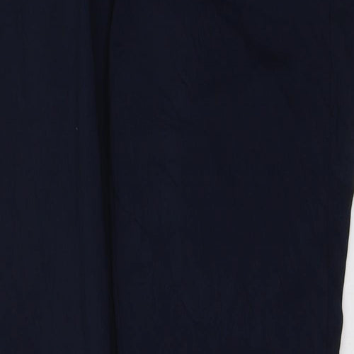 Mango Womens Blue  Polyester Cropped Trousers Size 10 L26 in Regular Button