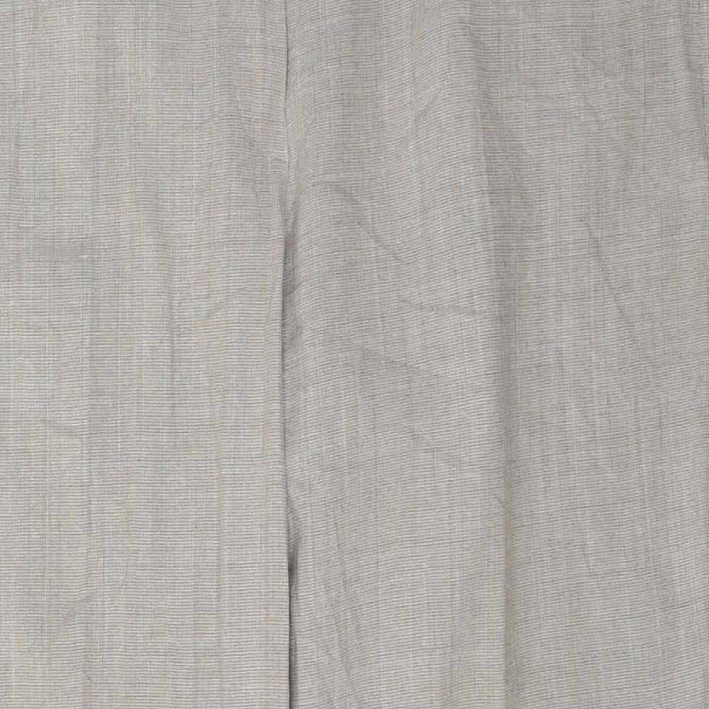 Marks and Spencer Womens Beige  Polyester Trousers  Size 16 L27 in Regular Button