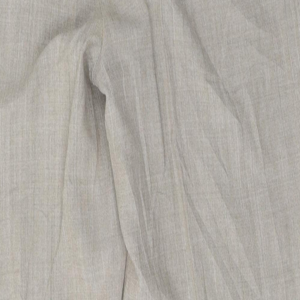 Marks and Spencer Womens Beige  Polyester Trousers  Size 16 L27 in Regular Button