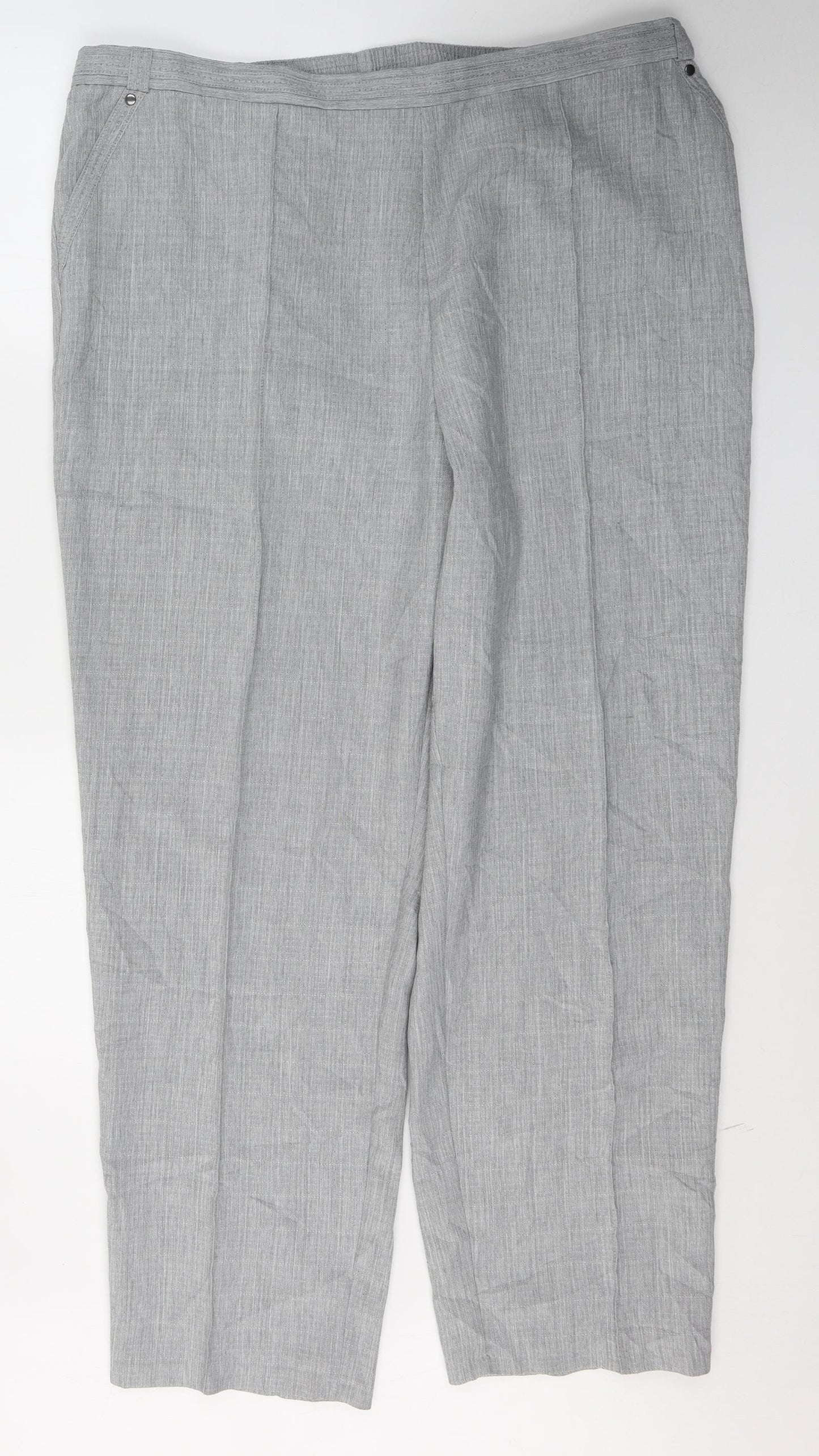 Marks and Spencer Womens Grey  Polyester Trousers  Size 22 L31 in Regular
