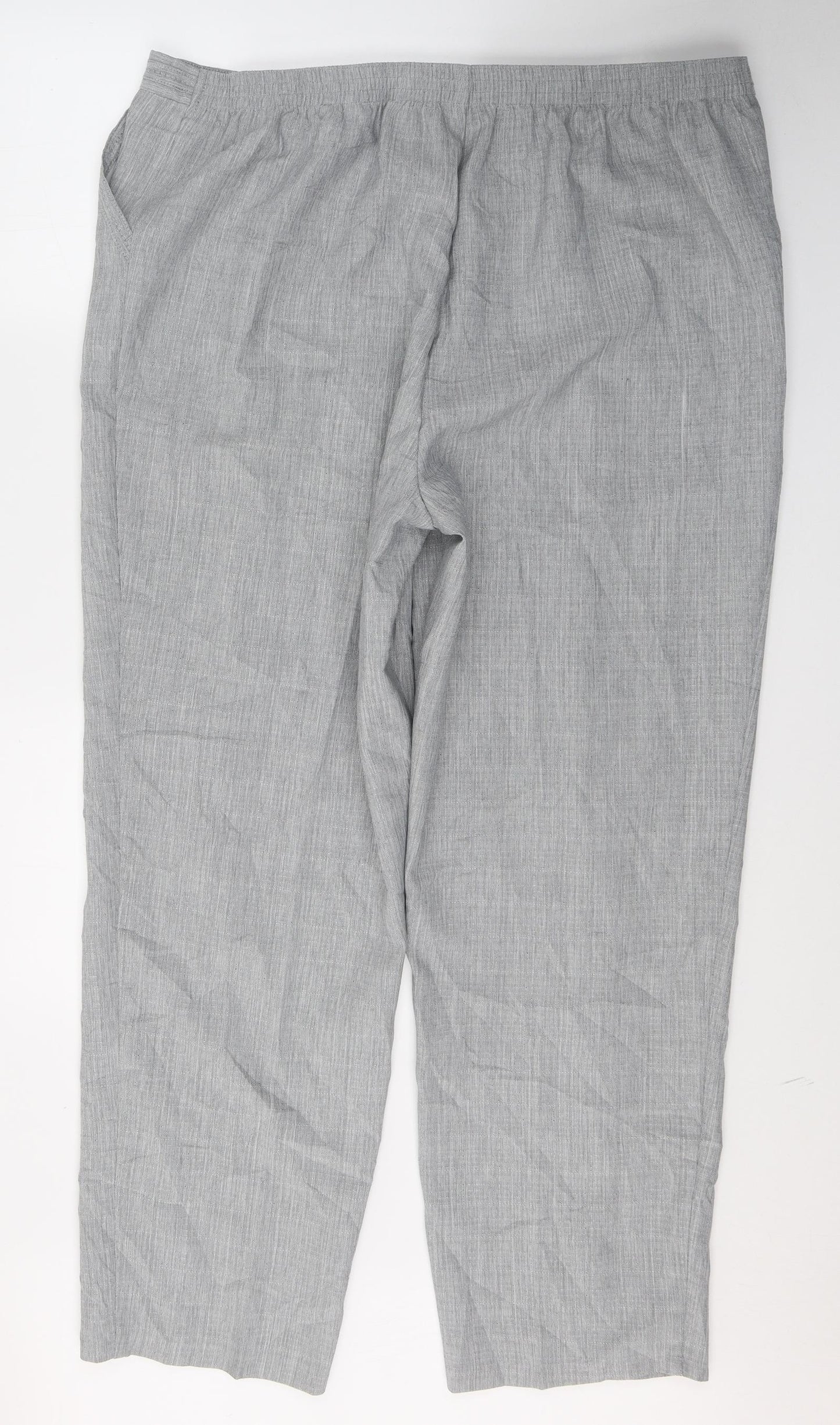 Marks and Spencer Womens Grey  Polyester Trousers  Size 22 L31 in Regular