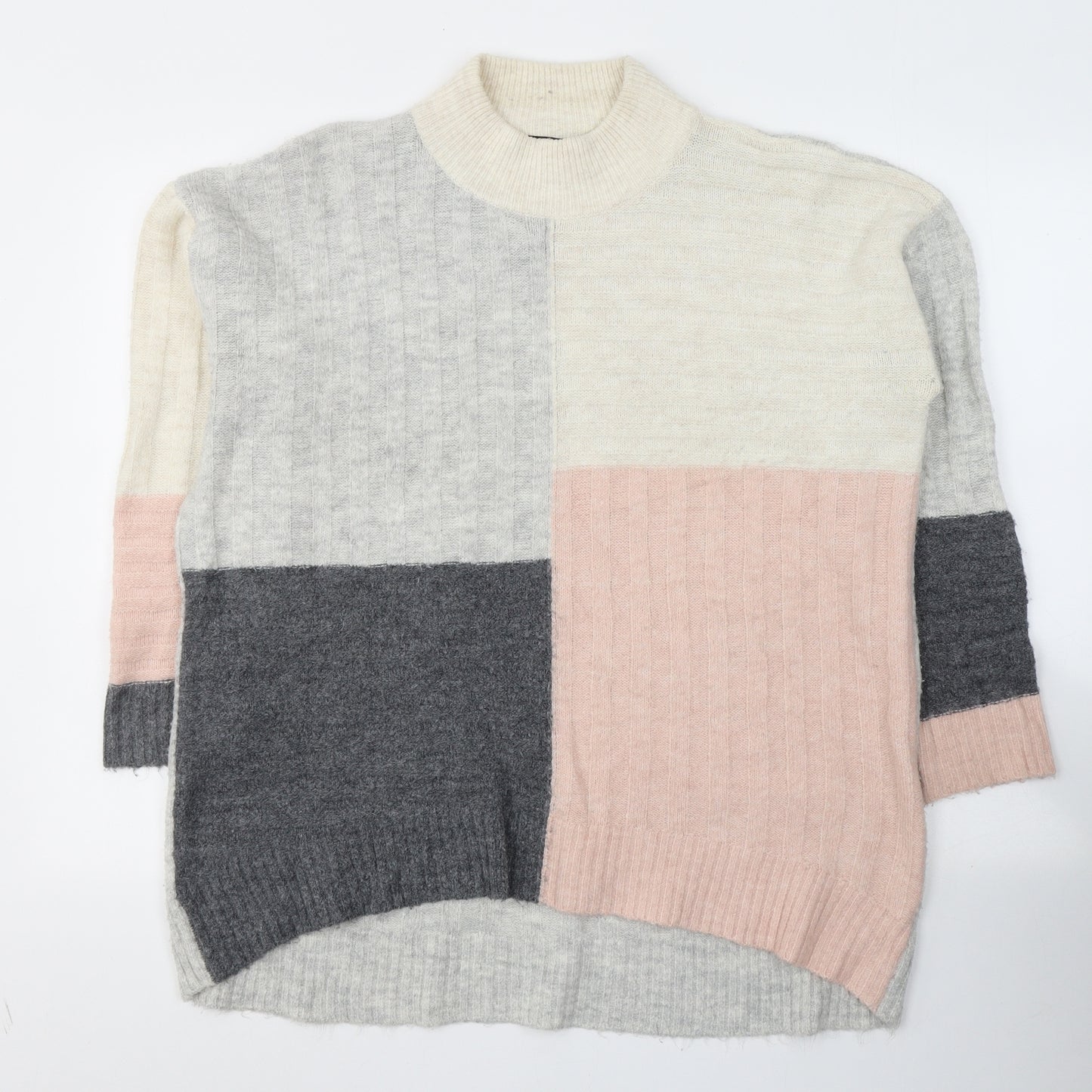 George Womens Multicoloured Round Neck  Acrylic Pullover Jumper Size 12   - Colourblock