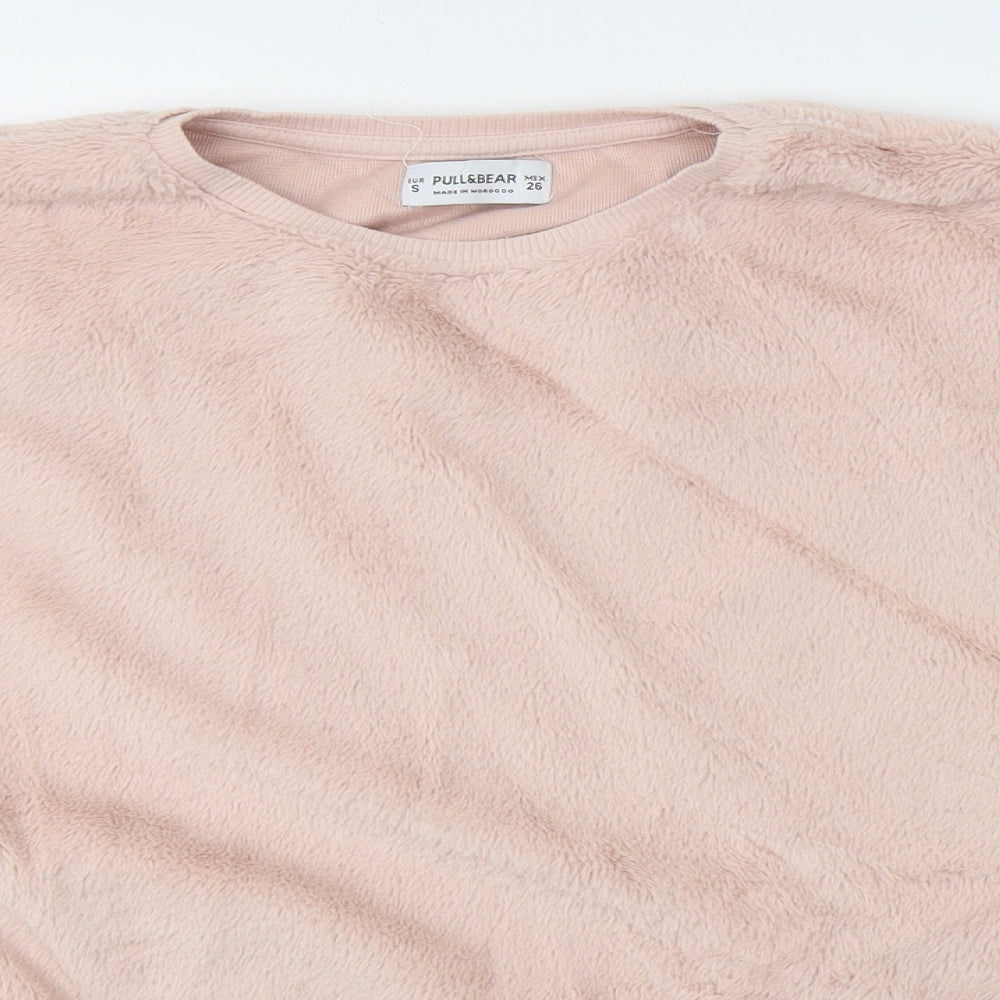 Pull&Bear Womens Pink  Cotton Pullover Sweatshirt Size S  Pullover