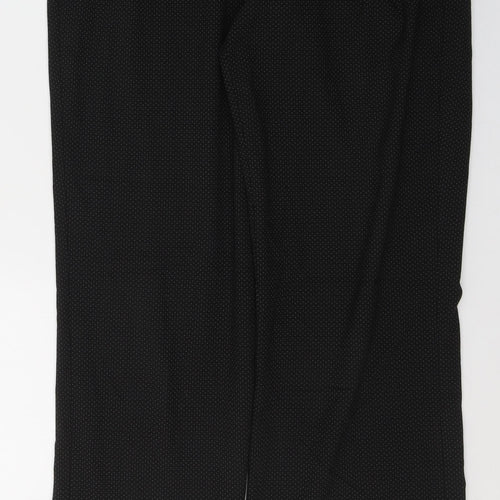 F&F Womens Black Polka Dot Polyester Trousers  Size 10 L31 in Regular Zip
