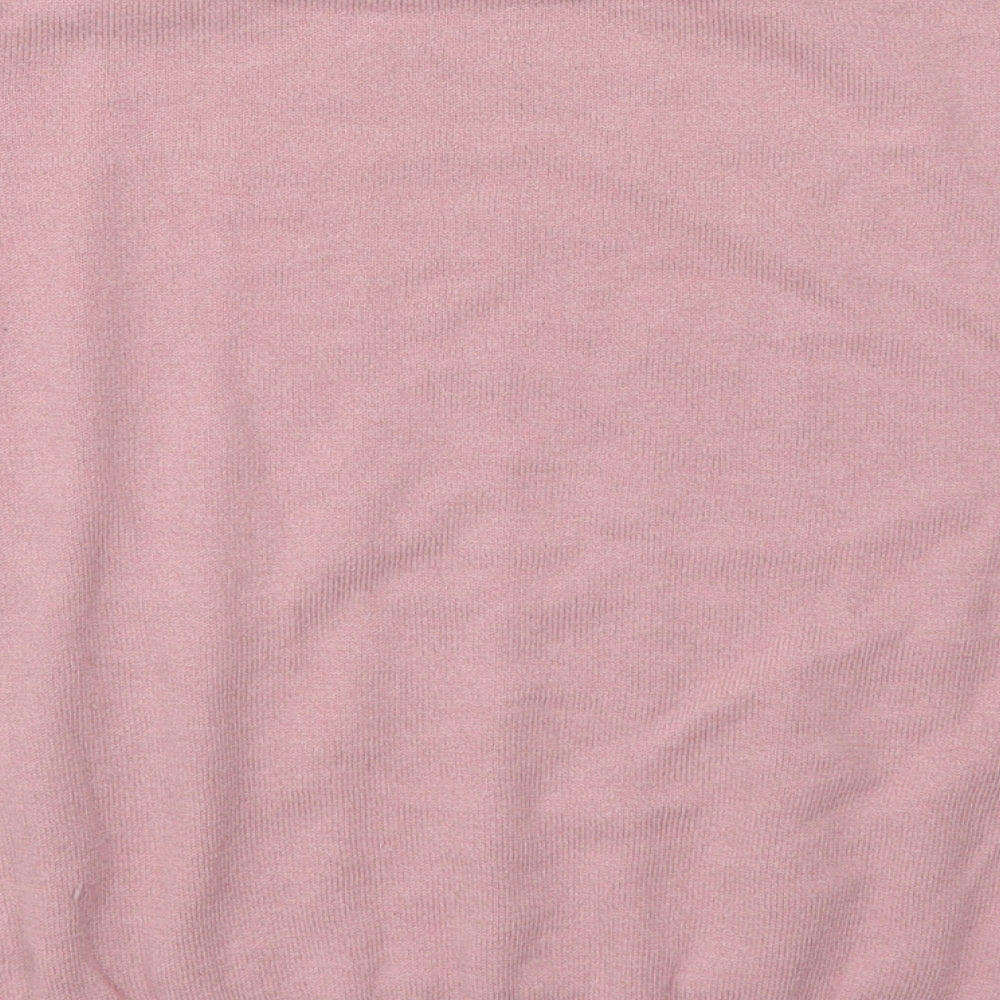 TU Womens Pink  Cotton Basic T-Shirt Size 12 Round Neck