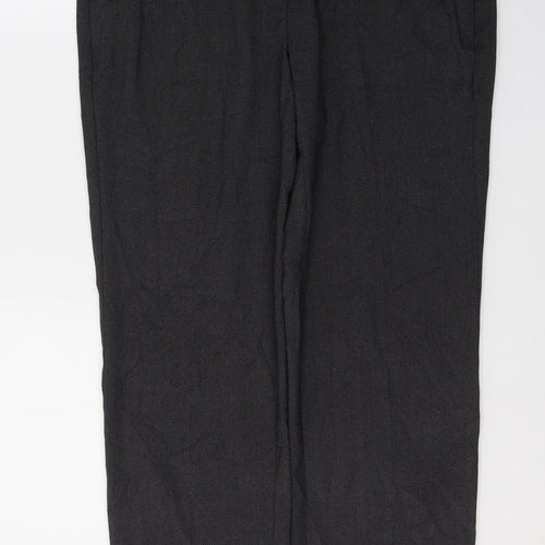Marks and Spencer Womens Grey  Polyester Trousers  Size 12 L28 in Regular Button