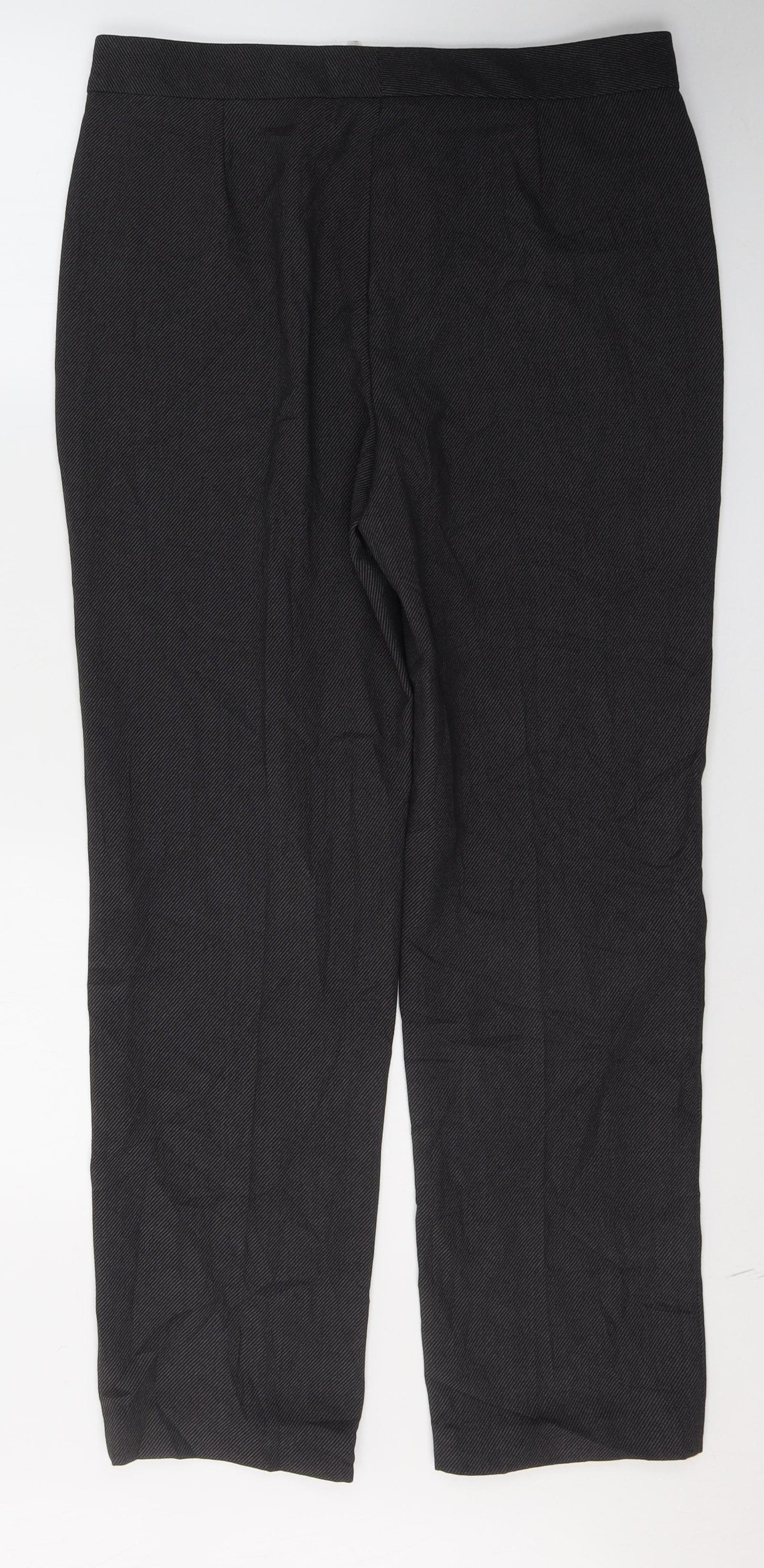 Marks and Spencer Womens Grey  Polyester Trousers  Size 12 L28 in Regular Button