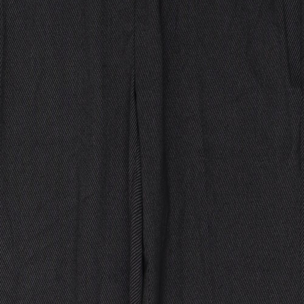 Marks and Spencer Womens Grey  Polyester Trousers  Size 12 L28 in Regular Button