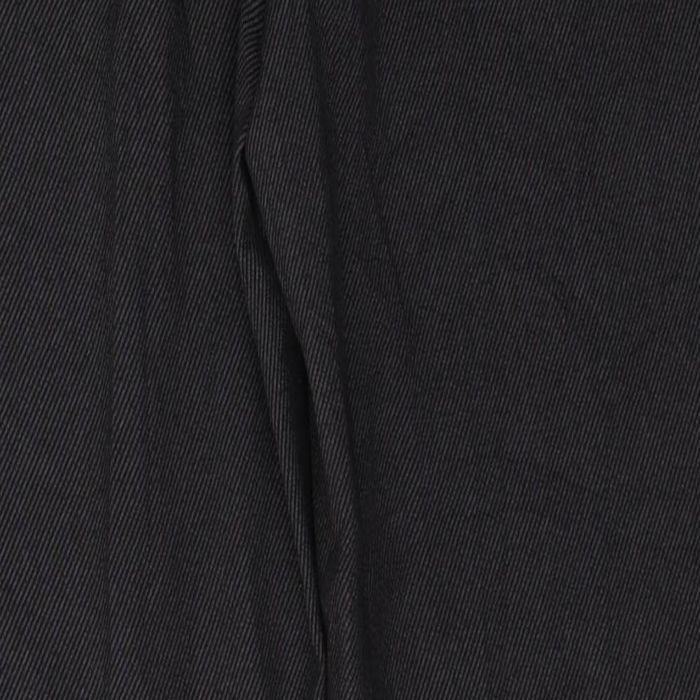 Marks and Spencer Womens Grey  Polyester Trousers  Size 12 L28 in Regular Button