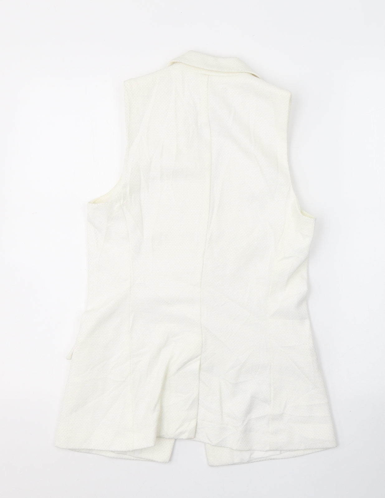 NEXT Womens White   Gilet Waistcoat Size 10  Button