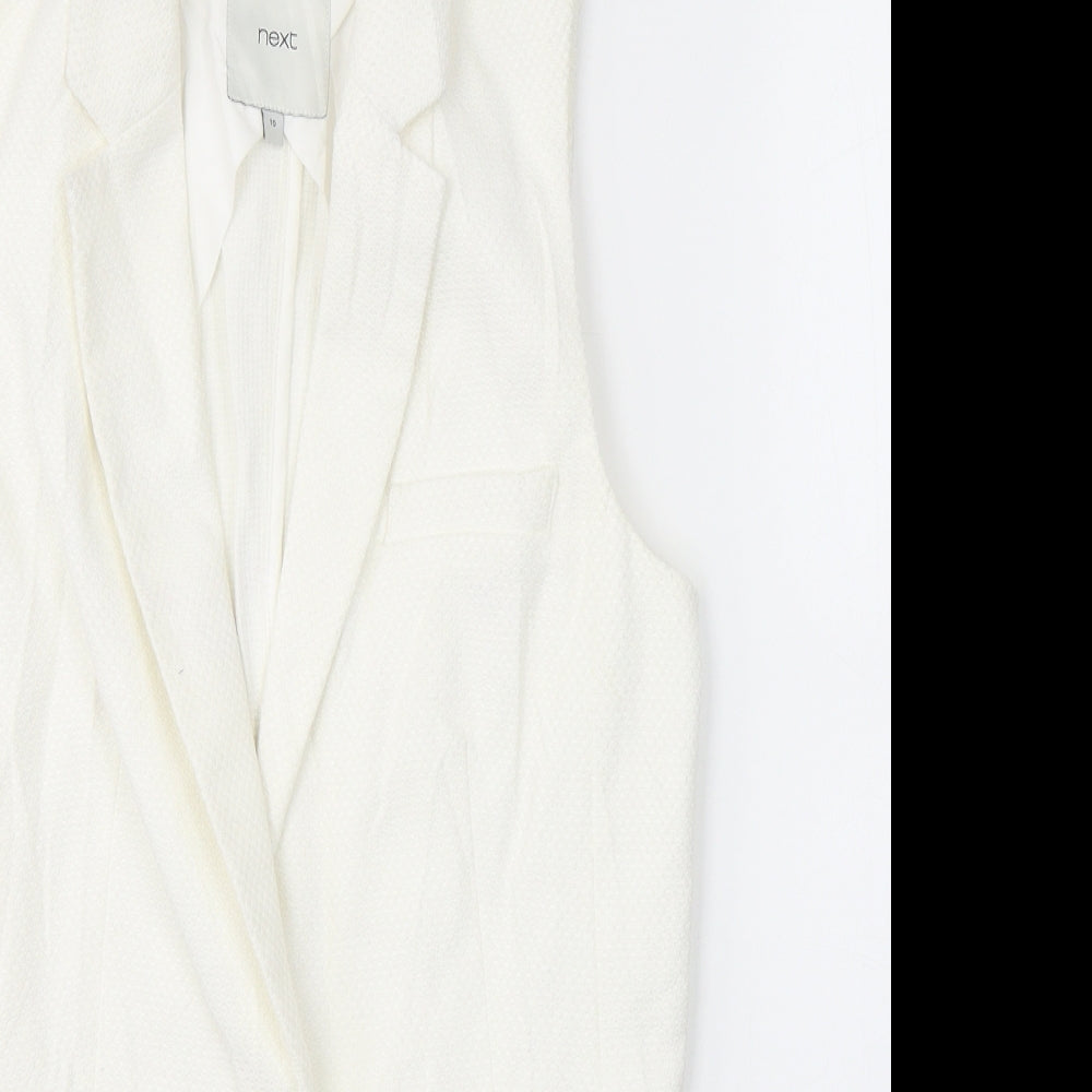 NEXT Womens White   Gilet Waistcoat Size 10  Button