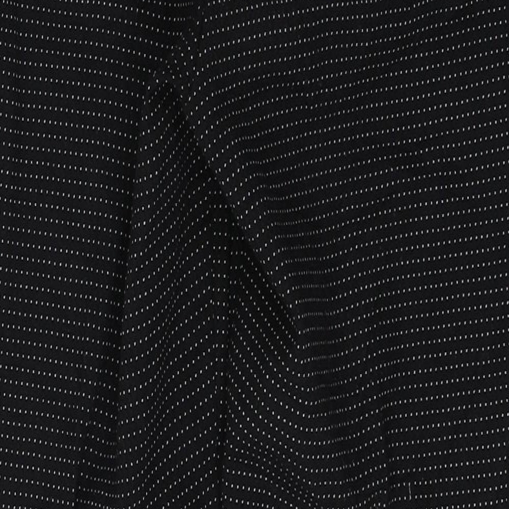 TU Womens Black Polka Dot Polyester Trousers  Size 10 L27 in Regular Button