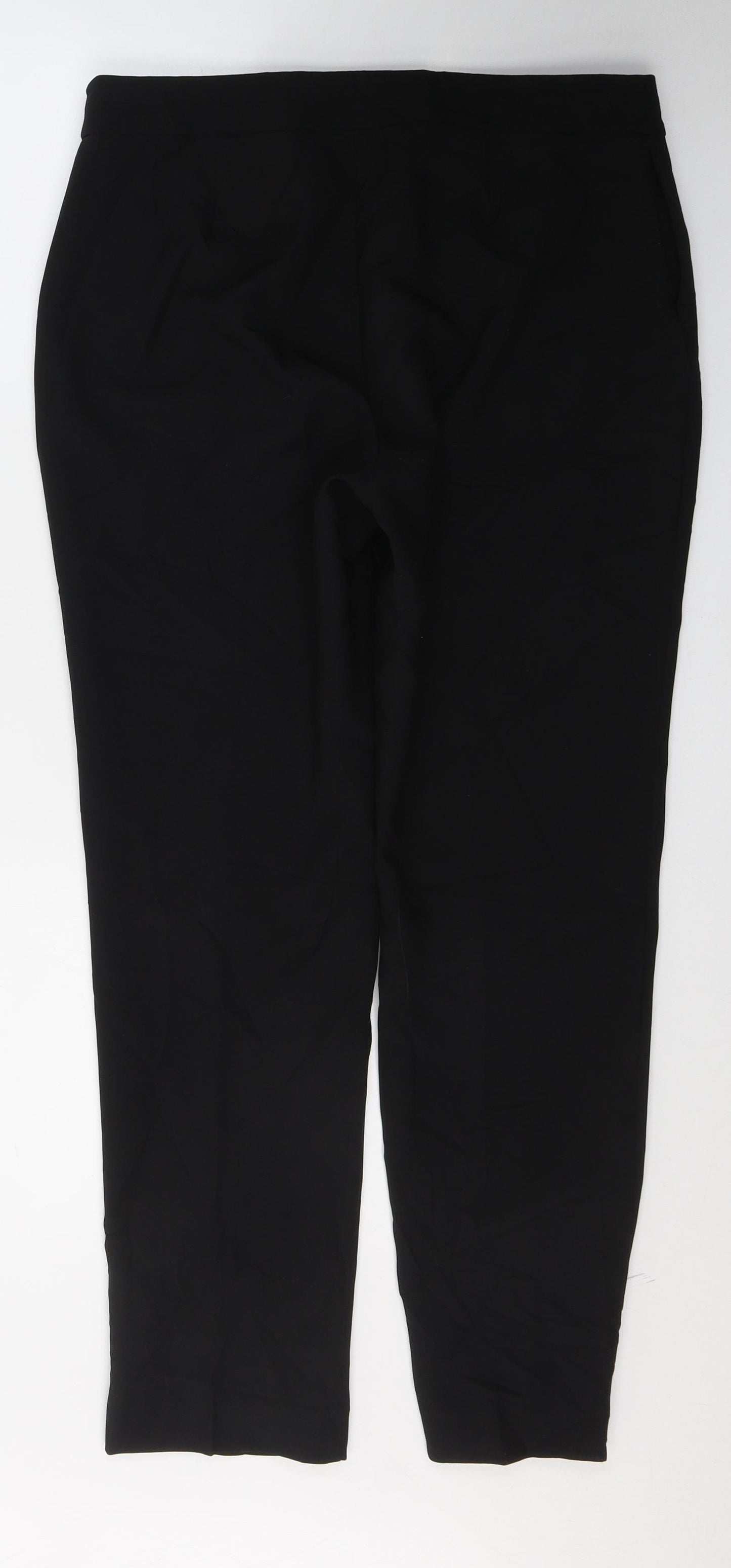Bonmarché Womens Black  Polyester Trousers  Size 12 L28 in Regular Button