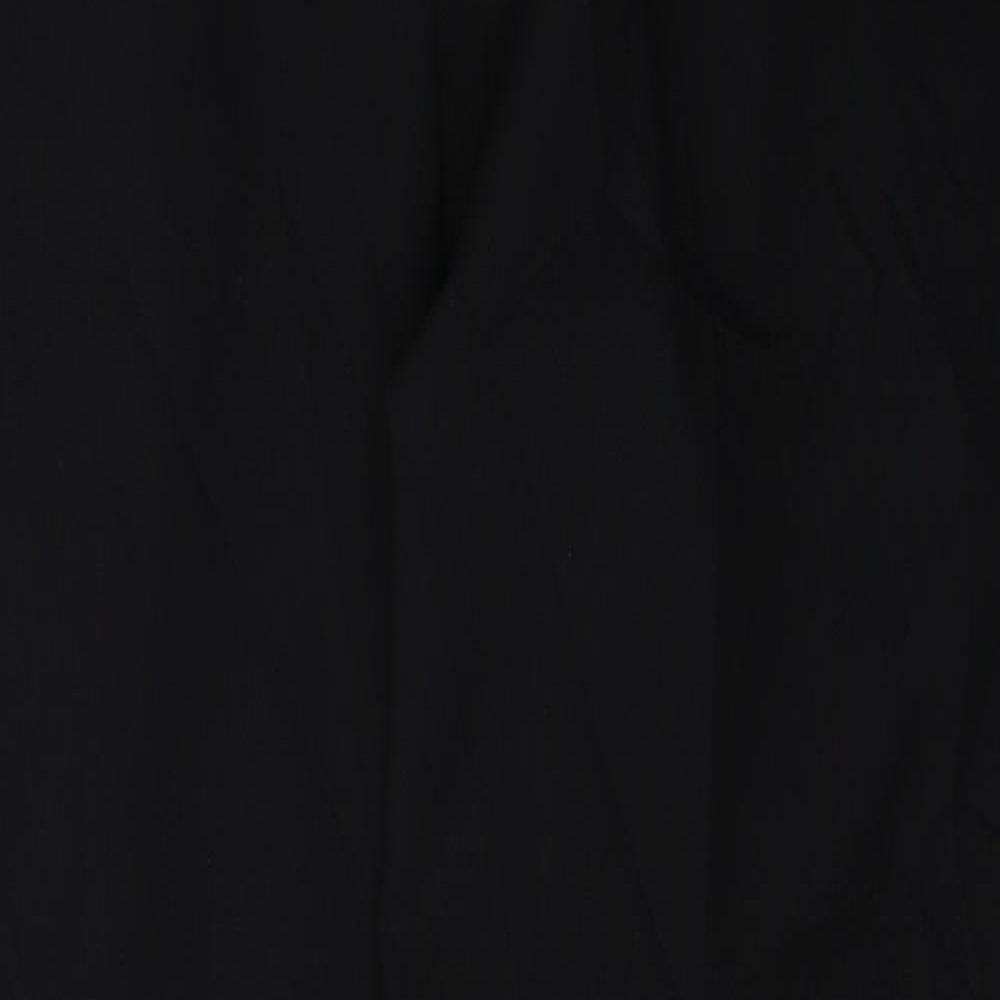 Bonmarché Womens Black  Polyester Trousers  Size 12 L28 in Regular Button