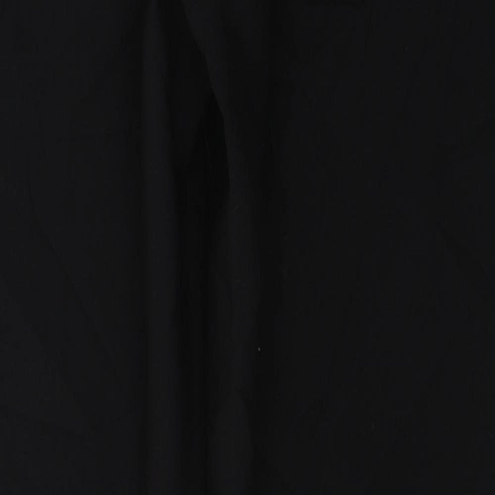 Bonmarché Womens Black  Polyester Trousers  Size 12 L28 in Regular Button