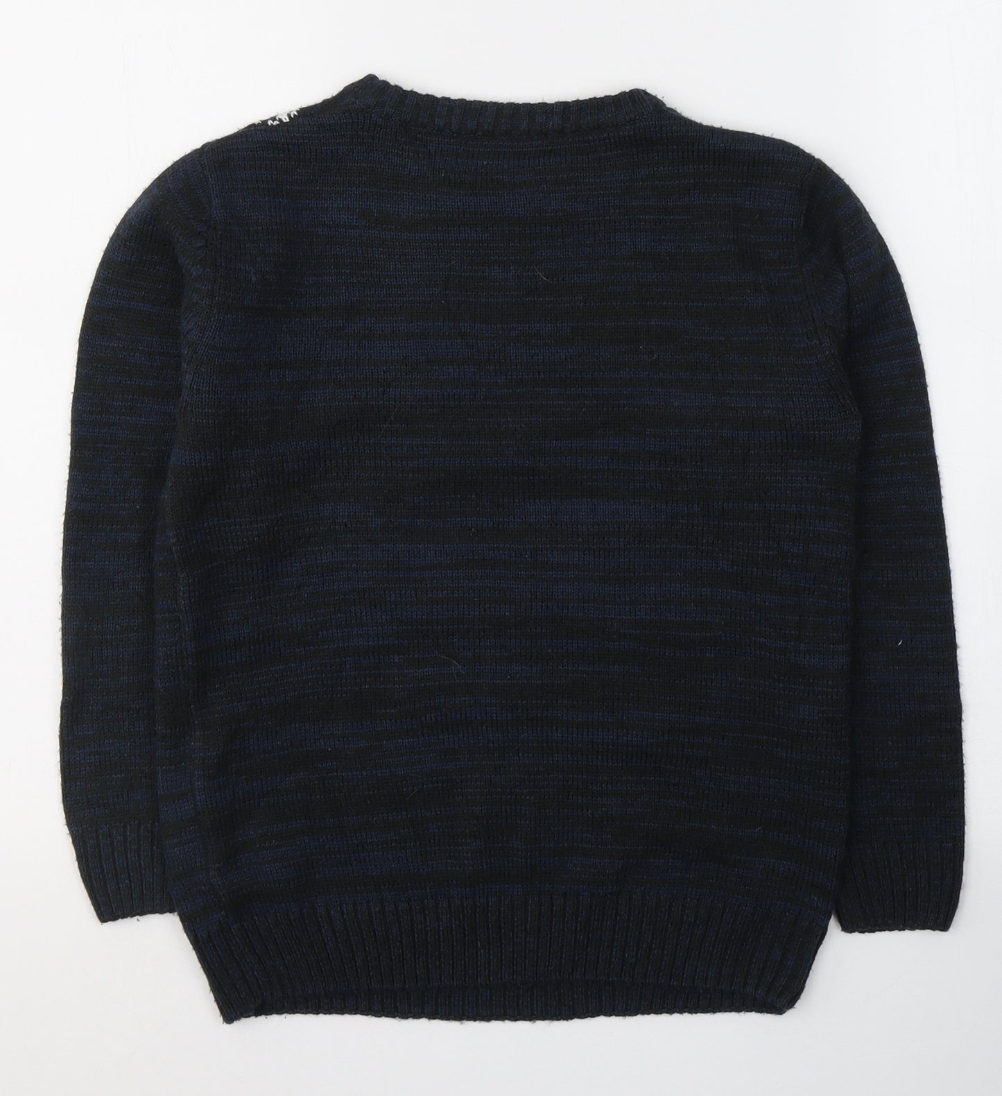 George Boys Blue Round Neck  Acrylic Pullover Jumper Size 8-9 Years  Pullover - Christmas jumper