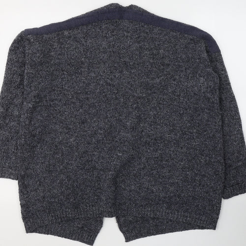 Papaya Womens Blue V-Neck  Acrylic Cardigan Jumper Size S