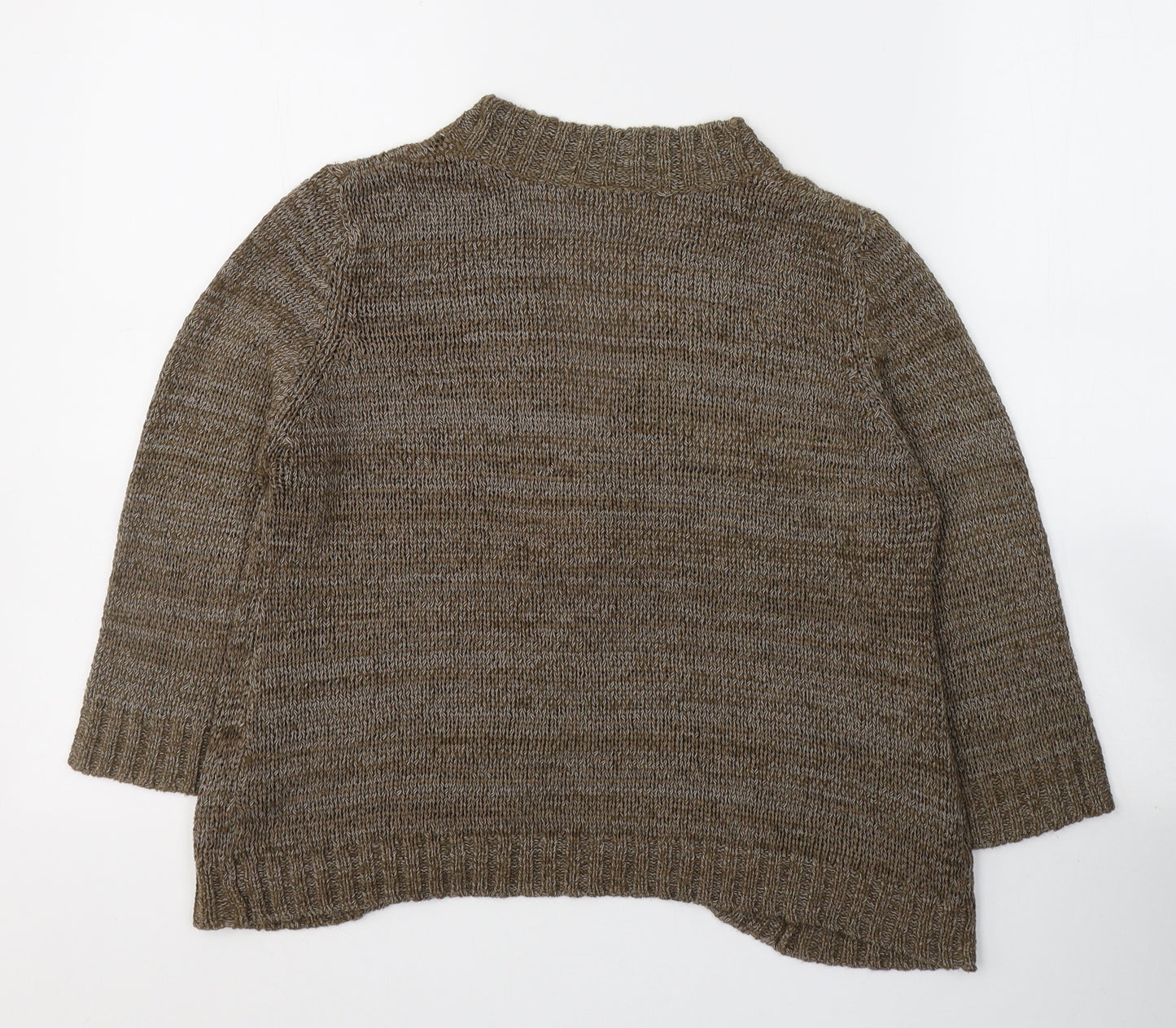 Evie Womens Brown V-Neck  Acrylic Cardigan Jumper Size 14