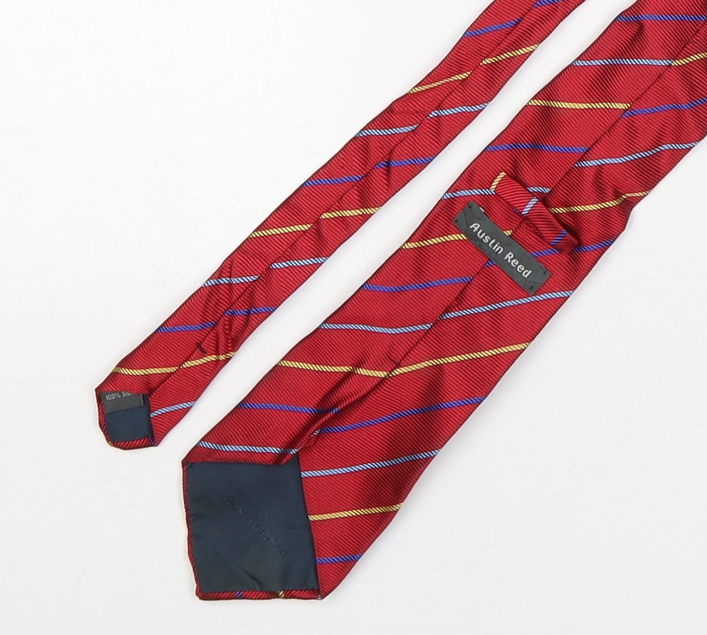 Austin Reed Mens Multicoloured Striped Silk Pointed Tie One Size