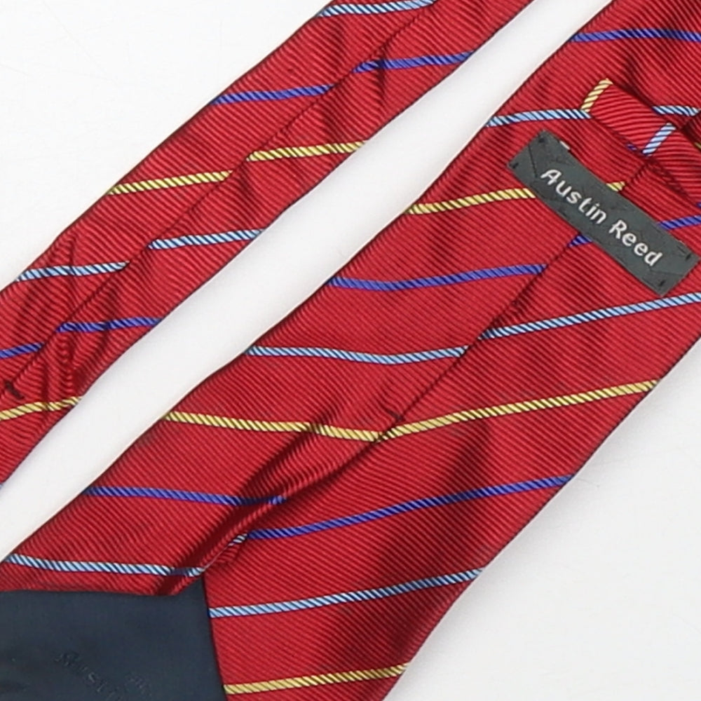 Austin Reed Mens Multicoloured Striped Silk Pointed Tie One Size