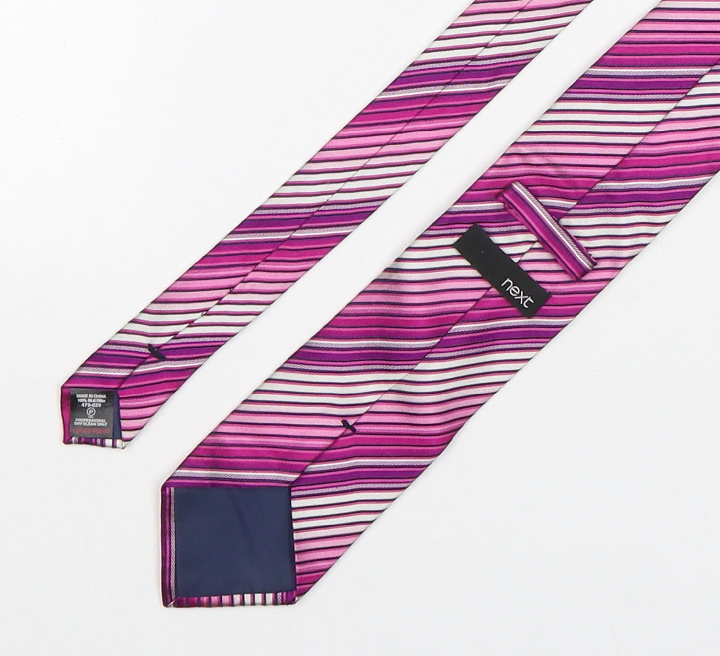 NEXT Mens Multicoloured Striped Silk Pointed Tie One Size
